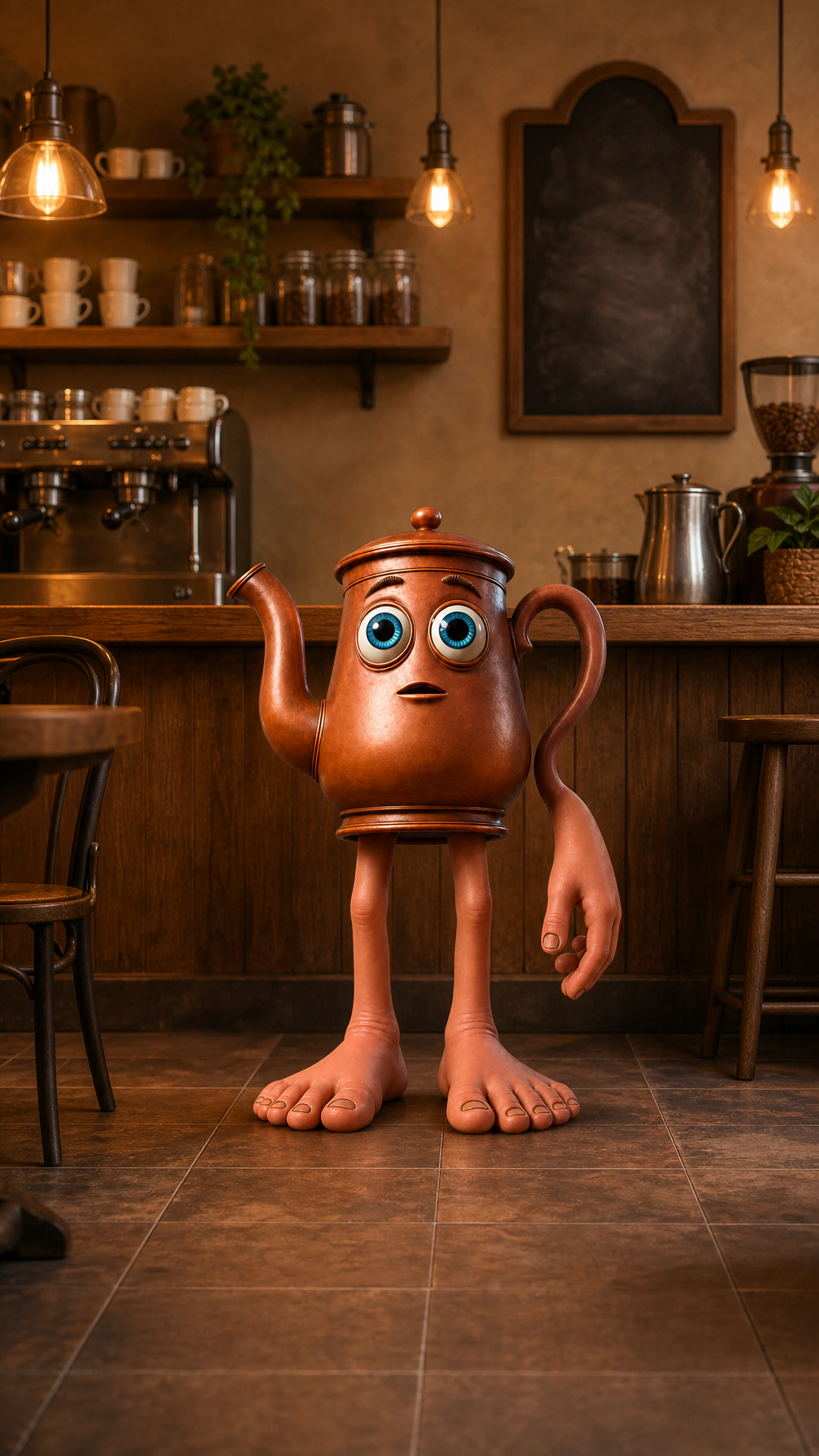 Indonesian teapot-style character in the Italian brainrot meme scene preview